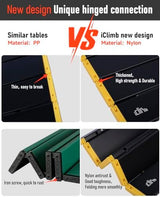 iClimb Ultralight Compact Mini Beach Picnic Folding Alu. Table with Carry Bag, Two Size (Black - S)