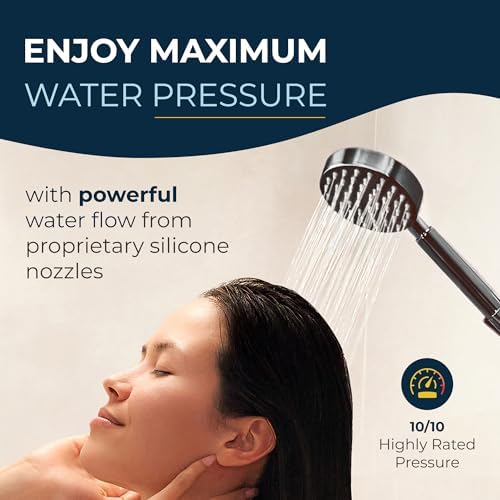 HammerHead Showers® ALL METAL Handheld Shower Head with Hose and Brass Holder - OIL RUBBED BRONZE - 2.5 GPM High Pressure Shower Heads with Adjustable Shower Wand Bracket - 6ft Flexible Extension