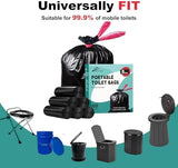 Portable Toilet Bags Drawstring 8 Gallon ，Camping Toilet Bags Toilet Trash Bags Leak-Proof, Waste Bags for Camping, Hiking, Traveling,Emergency, Outdoor Activities