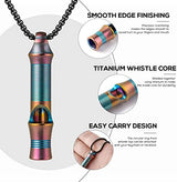 TISUR Titanium Emergency Whistle,EDC Safety Whistles Necklace Loud up to 120db,Survival Whistles for Survival,Hiking,Camping,Pets Training