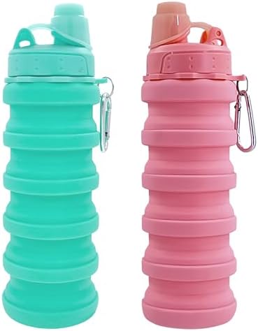 Collapsible Water Bottles Travel water bottle Sports Portable Sport Water Bottle Reusable Water Bottles comes with mountaineering Buckle 500ml silicone Water-proof camping water bottle