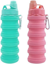Collapsible Water Bottles Travel water bottle Sports Portable Sport Water Bottle Reusable Water Bottles comes with mountaineering Buckle 500ml silicone Water-proof camping water bottle
