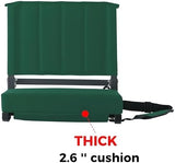 SPORT BEATS Stadium Seats with Back Support Bleacher Chairs with Back and Cushion Thick Padded Bleacher Seats Includes Shoulder Strap
