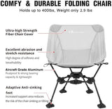 MOON LENCE Portable Camping Chair Backpacking Chair - The 4th Generation Ultralight Folding Chair - Compact, Lightweight Foldable Chairs for Hiking Mountaineering, Beach