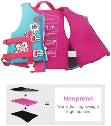 Zeraty Toddler Swim Vest Neoprene Kids Float Jacket Swimming Aid for Children Girls and Boys 20-30-40-50-60-70-80Lbs with Dual Adjustable Safety Straps