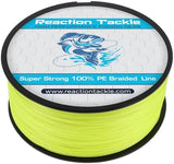 Reaction Tackle Braided Fishing Line - Pro Grade Power Performance for Saltwater or Freshwater Fish - Colored Fishing Line Braid for Extra Visibility