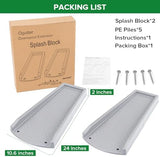 Splash Blocks for Gutters Downspouts, 24" Downspout Extensions for Rain Water Drainage, Thickened Gutter Splash Guard with Fixing Piles(2 Pack, Gray)