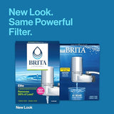 Brita Faucet Mount Water Filter for Sink, Removes 99% of Lead, Elite Filtration System, Includes 1 Replacement Filter, Chrome