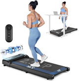 THERUN Walking Pad Treadmill Under Desk, Portable Mini Treadmill for Home/Office, Walking Pad Treadmill 2.5HP, Walking Jogging Machine with 265 lbs Weight Capacity Remote Control LED Display