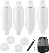 Affordura Boat Fender 4 Pack Boat Bumpers Fenders with 4 Ropes, Boat Bumpers for Pontoon Boat Fenders Inflatable