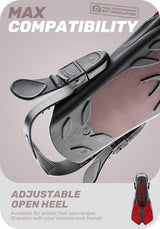 CAPAS Snorkel Fins, Swim Fins Travel Size Short Adjustable for Snorkeling Diving Adult Men Women Kids Open Heel Swimming Flippers