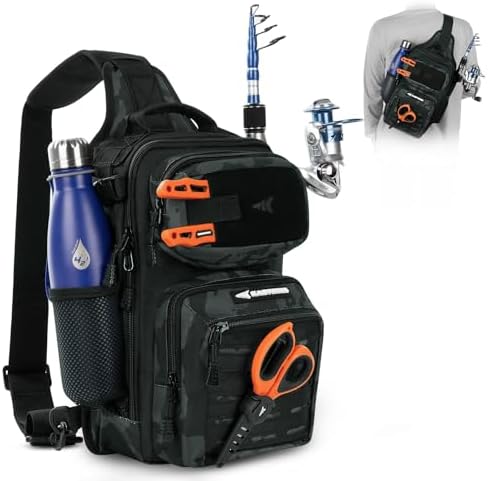 KastKing BlowBak Tactical Fishing Sling Tackle Bag - Lightweight Fishing Backpack - Storage for Gear and Equipment - Gift for Men