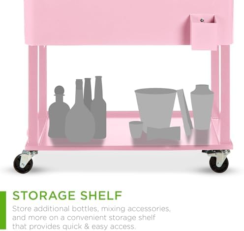 Best Choice Products 80-Quart Outdoor Steel Rolling Cooler Cart w/Ice Chest, Bottle Opener, Catch Tray, Drain Plug, Locking Wheels