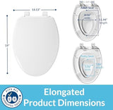 Little2Big Toilet Seat with Built-In Potty Training Seat, Slow Close, Durable Plastic, Made in USA, ELONGATED, White