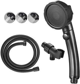 KAIYING High Pressure Handheld Shower Head with ON/OFF Pause Switch, 3 Spray Modes Shower Wand with Shut Off Button, Removable Camper Shower Head with Hose and Adjustable Angle Bracket (Black)
