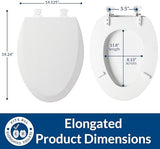 Bemis 1500EC 006 Toilet Seat with Easy Clean & Change Hinges, Elongated, Durable Enameled Wood, Bone, 1 Pack