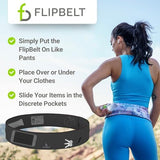FlipBelt Classic Running Belt, Running Fanny Pack for Women and Men, USA Company