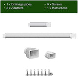 Rain Gutter Downspout Extensions, Downspout Extender for Rainwater Drainage Flexible, Down Spout Drain Extension Pipe and Extendable from 21 to 66 Inches (White)