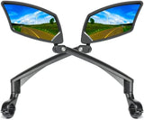 Handlebar Bike Mirror, Scratch Resistant Glass Lens, Ajustable and Rotatable Safe Rearview Bicycle Mirror
