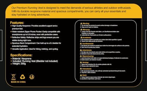 Running Vest for Women Men, Reflective Hydration Vest with Adjustable Waistband & Phone Pocket, Lightweight Breathable Running Water Vest for Jogging Hiking Trail Cycling and Marathon Race