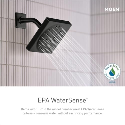 Moen Engage Magnetix Matte Black Eco-Performance 3.5-Inch Six-Function Detachable Handheld Showerhead with Magnetic Docking System, 26100EPBL