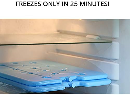XL Large Ice Packs for Coolers - Slim Freezer Packs for Camping- Long Lasting Reusable Dry Ice Blocks, 13 x 10 x 0.5 inch, Quick Freeze - Set of 4