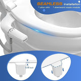 SAMODRA Ultra-Slim Bidet Attachment for Toilet - Self Cleaning Nozzle Hygienic Bidets for Existing Toilets with Adjustable Water Pressure Fresh Water Sprayer - Easy to Install
