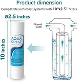AQUA CREST AP110 Whole House Water Filter, Sediment Filter, 5 Micron, Replacement for 3M® Aqua-Pure AP110, Culligan® P5, APEC, GE FXUSC, Whirlpool®, Any 10" x 2.5" Home Water Filter, Pack of 4