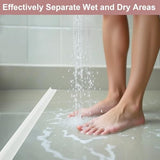 Shower Threshold Water Dam Guard - Self-Adhesive Silicone Waterproof Barrier, Leak-Proof, Flexible, Easy Installation, Customizable Length for Showers, Bathtubs, Sinks, and Countertops by Hzetuu