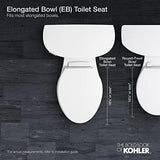 KOHLER K-4636-96 Cachet Quiet Close Elongated Toilet Seat, Slow Close Lid and Seat, Grip-Tight Bumpers and Installation Hardware, Biscuit