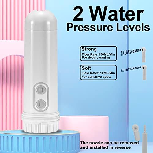 Portable Bidet - Mini Foldable Handheld Personal Travel Bidet with 2 Pressure Options Electric Sprayer Toilet for Personal Hygiene Cleaning/Soothing Postpartum Care/Perineal & Hemmoroid Treatment