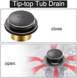 Oil Rubbed Bronze Bathtub Drain Tip-Toe Tub Trim Set with Two-Hole Overflow Faceplate Bathroom Tub Drains Replacement Conversion Kit