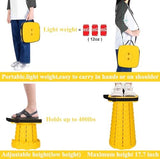 Fishboy Upgraded Collapsible Stool, 400lbs Max Weight, Lightweight But Sturdy, Portable Retractable Folding Telescoping Foldable Camping Stool for Adults Outdoor Fishing Hiking Gardening Travel BBQ