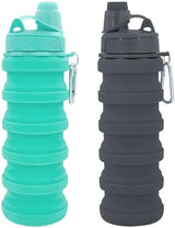 Collapsible Water Bottles Travel water bottle Sports Portable Sport Water Bottle Reusable Water Bottles comes with mountaineering Buckle 500ml silicone Water-proof camping water bottle
