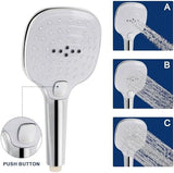 NearMoon Shower Head with Hose, High Pressure Stainless Steel Rain Shower and 3 Settings Handheld Spray Combo with Push Button Flow Control (12 Inch Showerhead Set, Chrome Finish)