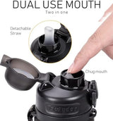 Collapsible Water Bottles 20oz, Leak Proof, BPA-Free, Foldable Silicone Travel Water Bottle with Straw Strap for Cycling, Hiking, Outdoors