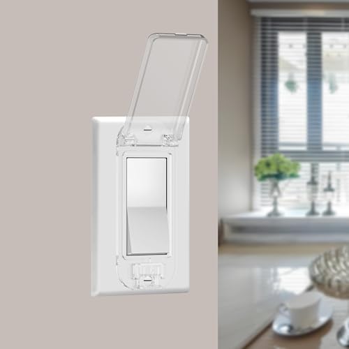 4 Light Switch Guard Cover, Baby Proof Wall Switch Cover Guard for Rocker Light Switch Protects Your Lights or Circuits from Being Accidentally Turned On or Off