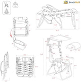 Ultimate Heavy Duty High Seat Aluminum Folding Backpack Beach Chair for Adults | Lay Flat, 5 Reclining Positions | Removable Insulated Cooler Pouch & Canopy for UV Protection