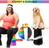 Upgraded Foldable Stool Thickened, Portable Collapsible Stool Retractable Stool for Fishing, Hiking Tours, BBQ, Parties, Outdoor Activities (Rainbow)