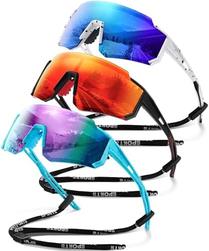 Polarized Sport Sunglasses for Men and Women, Lightweight TR90 Sun Glasses with UV Protection for Cycling Running