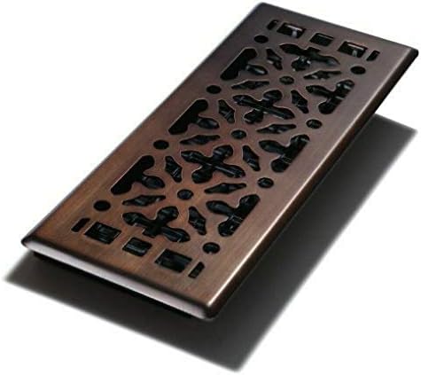 Decor Grates AGH412-RB Gothic Steel Floor Register 4x12 Inch, Bronze