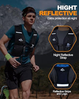 Running Vest for Women Men, Reflective Hydration Vest with Adjustable Waistband & Phone Pocket, Lightweight Breathable Running Water Vest for Jogging Hiking Trail Cycling and Marathon Race