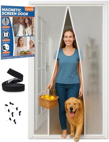High-Density Magnetic Screen Door Mesh for Home and Patio, Tear Resistant Backdoor Screen Net with Magnetic Closure