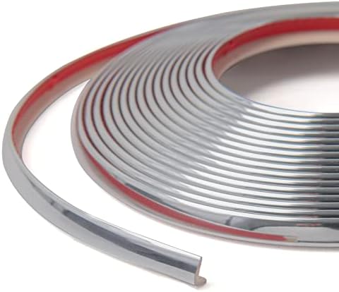 Art3d 20ft Outside Vinyl Corner Trim Peel and Stick for Tile and Wall Edges, Furniture Decoration Stainless Steel