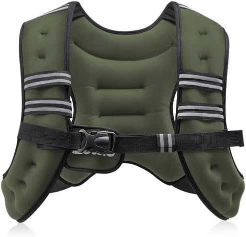 ZELUS Weighted Vest, 6lb/8lb/12lb/16lb/20lb/25lb/30lb Weight Vest with Reflective Stripe for Workout, Strength Training, Running, Fitness, Muscle Building, Weight Loss, Weightlifting