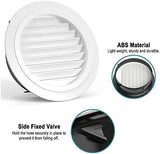 HG Power 8 Inch Soffit Vent, Round Vent Cover with Built-in Screen Mesh, ABS Louver Round Air Vent Ceiling Diffuser for Exhaust Fan, Bathroom, Office and Home HVAC Ventilation, 200mm, White