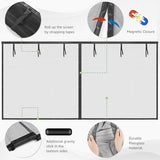 Garage Door Screen - 1 Car 9x8Ft Magnetic Closure Heavy Duty Weighted Bottom Screen Self Sealing Fiberglass Mesh Retractable Net-Easy Assembly&Pass-Through(Black)