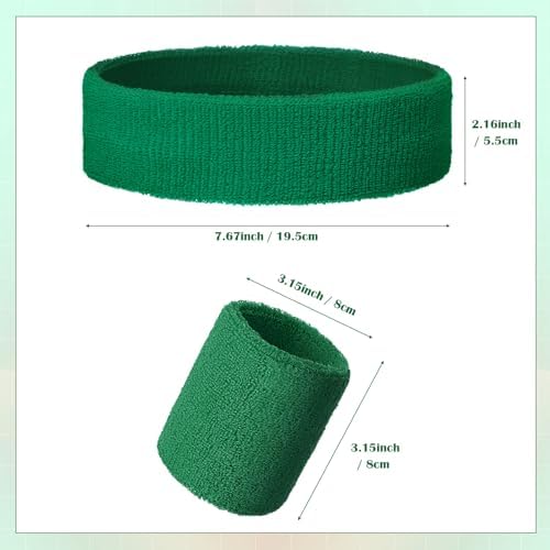 Bememo 6 Pcs Neon Sports Sweatbands Set Paris Sports Competitions Sweatbands 2 Headband 4 Wristbands Breathable Terry Cloth Athletic Bands for Basketball Tennis Costumes Cosplay