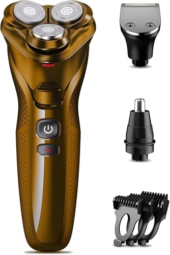 Electric Razor for Men, rategist Rechargeable Shaver, Waterproof Wet Dry Cordless, Adjustable Speeds, with Nose Hair Trimmer