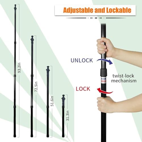 AYAMAYA Tarp Poles - Telescoping Camping Tent Poles Replacement, Upgraded 4-Section Heavy Duty Aluminum Rods with Stakes & Guylines for Tents, Rain Fly, Camping Shelter, Awning Canopy RV Car, Set of 4